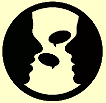 Two people conversing